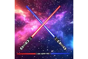 GxDxmBd 2 PCS Sabre Laser,Sabre Laser pour Enfants,Télescopiques Duel Sabre Laser,2 en 1 Sabre Laser Lumineux,Sabre Laser Star Wars,pour Cadeaux de Fête Cadeau, Jouet de Cosplay (Sept Couleurs)