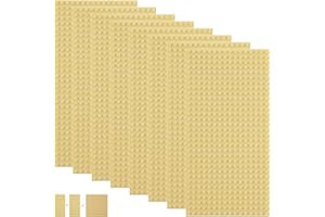 shineFinder Set di 8 Pannelli compatibili con la Maggior Parte delle Marche, Piastre di Base rettangolari 25,6 x 12,8 cm, con 16 x 32 Gommini per Giochi creativi (25.6 * 12.8cm, Sabbia)