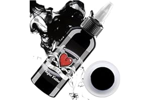 DLD Ein Paar geflügelte Herzen Allzweck-Tattoo-Tinte, super schwarz, Standardpigment, permanente Tribal-Linienzeichnung, vegane Tattoo-Zubehör, reines Schwarz (60 ml)