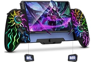 FANXIEAST RGB Programmable Wireless Switch Controller Replacement for Nintendo Switch/OLED,One-Piece Switch Pro Controller with Hall Effect Joystick/Auto Turbo/Vibration/Precise Motion Control/Wake-Up