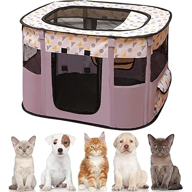 PawHut Free Run Puppy Fence Puppy Fence Box Puppy Grid for Animals 8-Piece W63 x H60 cm