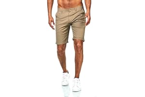 D'MARO Men's Chino Shorts Slim Fit - Summer Trousers with Stretch - Comfortable Cotton Bermuda Shorts - Easy Care & Modern for Leisure & Business
