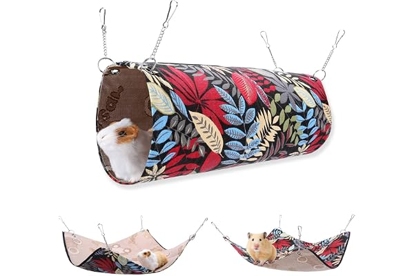 QeeHeng Hamac d'été pour Furet, Rat, Cochon d'Inde, lit Frais et Doux pour Petits Animaux pour Hamster, écureuil, Chinchilla, Planeur de Sucre pour Jouer au Repos, Accessoires de Cage à Suspendre