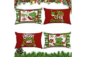 Anyingkai Fundas Cojin Navidad Juego de 4piezas,Fundas Navideñas para Cojines NavidadLavable, 30×50cm Funda de Almohadas Navideñas Decoracióntradicional,Navidena para Dormitorio Sofá Cama