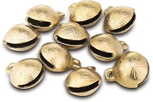 umorismo 10 Stück Messing Schellen Glöckchen, 25mm Hundeglocke Ortungsglöckchen, Glöckchen für Hunde und Katzen