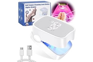 COLEESON Dispositivo de Limpieza de Hongos en Uñas con números LED, Tratamiento Hongos Uñas Pies, Dispositivo de Terapia Láser Recargable y Portátil para Onicomicosis