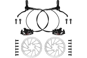Uennm Jeu de Freins hydrauliques VTT Freins à Disque hydrauliques, Kit de Frein à Disque de vélo, avec Rotor à Disque 160mm, Avant 80CM arrière 140CM Frein à Huile Vélo VTT en Alliage d'aluminium