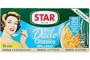 Star il Mio Dado Classico -30% di sale, più estratto di carne, ricco di sapore, 10 dadi, 100gr, senza conservanti, senza lattosio e senza glutine.