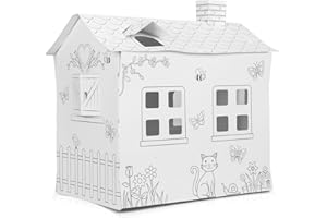 Tobar-Tobar-19570-Cabane en Carton à colorier, 19570, Blanc, 77 x 39 x 6 cm