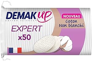 Demak'Up Expert Ovales Cotons à Démaquiller - Visage et Yeux - 100% Fibres de Coton Naturelles - 200 Cotons