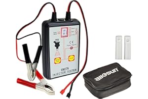 allsun EM276 Testeur d'injecteur automatique 4 modes Pluse et adaptateur de nettoyage pour injecteur de carburant de véhicule Kit de bricolage Outil de nettoyage de voiture 2 buses