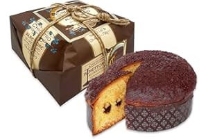 Chiostro di Saronno Panettone Artigianale al Cioccolato 750 g, Lenta Lievitazione, Panettone con Gocce di Cioccolato Farcito con Crema al Cioccolato, Senza Canditi e Uvetta, Incartato a Mano