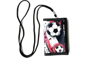 JYNVO Portefeuille Ado Garçon Football, Cadeaux de Football pour Garçons, Idéal pour les Fans de Sport Garçons & Filles, Pochette de Cou Portable pour Cartes & Espèces