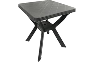 ‎MOJAWO Mojawo Bistrotisch Kunststoff 70x70cm Reno Anthrazit eckig Balkontisch Gartentisch Terrassentisch