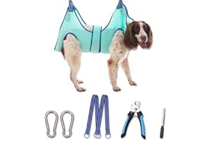 Kkiimatt Hamac de toilettage XL pour chien avec sangles larges, facile à utiliser, réglable, turquoise