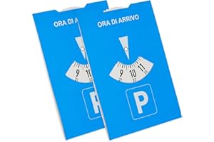 YOUR DAY MATE Disco di parcheggio, 2 pezzi, in blu, in carta, regolabile su entrambi i lati, parchimetro con ORA DI ARRIVO, per auto, camion, Disco di parcheggio blu, dischi di parcheggio, scheda di parcheggio