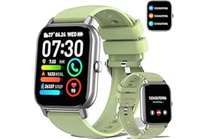 DOTN Smartwatch Uomo Donna, 1.85" Orologio Smartwatch Effettua Risposta Chiamate, 112 Modalità Sportive Orologio Digitale con Sonno Cardiofrequenzimetro, Impermeabile IP68 Smart Watch Android IOS, Verde
