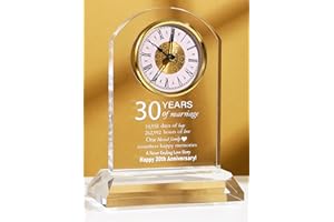 DEEWISH 30th Wedding Anniversary Clock, Best Gifts Ideas for Couple Parents Wife Husband Pearl 30 Years of Marriage for Him Her
