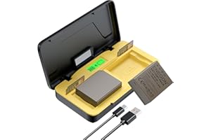 ENEGON Batería NP-W126S/W126(1680mAh) Cargador Rápido 20W LCD para Fujifilm X100VI, X100V, X100F, X-T1, X-T3, X-T30, X-T100, X-A1, X-E1, X-E2, X-M1, X-Pro1, HS30EXR, HS50EXR