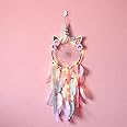 JZK Purple feather unicorn dream catcher with led lights for kids girls women birthday gift, baby bedroom decoration wall hanging ornement for girls dreamcatcher