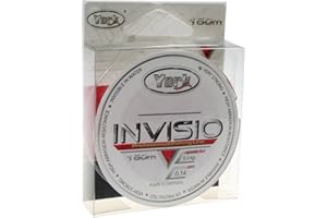 YORK Invisio Angelschnur 150m Spule 0,14mm-0,40mm Monofile Schnur Fluorocarbon beschichtet (0,02€/m) (0,14mm/5kg)