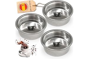 PROAX® Filtro Cafetera Cecotec 51mm Presurizado | Compatible con Cafeteras Cecotec, Delonghi, Ufesa y Breville | Set de 2 o 3 Cazoletas | Repuesto Power Espresso 20 (Set 3 Filtros (2 Tazas))