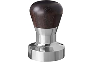 SCARLET BIJOUX Scarlet Espresso | Tamper « Passion » pour barista ; avec manche ergonomique en PVC ou en bois précieux au choix et base en acier inoxydable de précision (49 mm)
