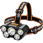 VIVALUXE USB Şarjlı 5 LED Kafa Feneri IPX5 Su Ge&ccedil;irmez 3 Aydınlatma Modlu G&uuml;&ccedil;l&uuml; Işık Kamp Av Balık&ccedil;ılık Koşu ve Tamir İşleri 