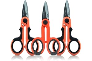 SKYSHL 3pièces/Boîte Cisaille à Kevlar pour Fibre Optique Ciseaux de Électricien en Acier Inoxydable Câble Coupe-fils Optique Multifonctionnels avec Bouche Antidérapante -KS03413F1