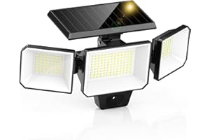 MEDE Solar Security Lights Outdoor Motion Sensor,1200LM Solar Floodlight with 360° Adjustable 3 Heads,IP65 Waterproof 270° Lighting Angle Solar Lights Outdoor,Solar Pir Lights for Yard Garage Pathway