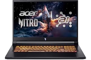 ‎ACER Acer Nitro V 17 AI (ANV17-41-R0BS) Gaming Laptop, 17" FHD IPS 144Hz Display, AMD Ryzen 7 260, 16 GB RAM, 1 TB SSD, NVIDIA GeForce RTX 5060, Windows 11, QWERTZ Tastatur, schwarz