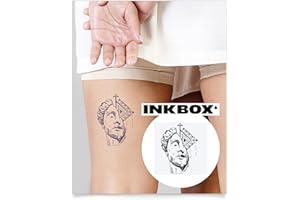 Inkbox Temporary Tattoos, Semi-Permanent Tattoo, One Premium Easy Long Lasting, Waterproof Temp Tattoo with For Now Ink - Lasts 1-2 Weeks, Introspection, 4 x 4 in