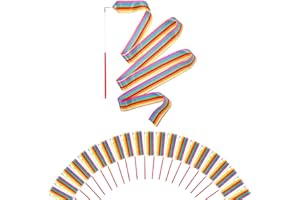 Mr Rex Regenbogen Gymnastikband Tanzband Schwungband mit Stab Kinder Mädchen, Karneval Zirkus Spielzeug für Kinder Draußen Geschenke Kindergeburtstag Mitgebsel (20 Stück)