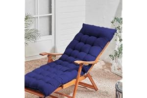 KYMMPL Elegant Design Sun Lounger Cushion Comfortable & Soft Durable Fabric Chair Pads for Indoor & Outdoor Light Weight Portable Sunlounger Cushion Only for All Season (Navy Blue,40 * 40)
