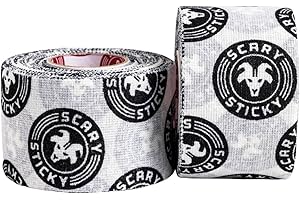 Goat Tape Scary Sticky Premium Athletic Tape, Weightlifting Tape, Thumb Tape for Hook Grip, Sticks with You Through the Toughest Fitness Workouts and Lifts, White/Black, 2 Rolls