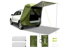 KOMCLUB Tenda per portellone posteriore universale per auto, protezione solare, impermeabile, tenda da campeggio con zanzariera, tettuccio parasole per trekking, campeggio, attività all'aperto, escursionismo