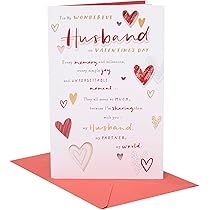 Tarjeta San Valentín Para Marido UK Greetings - Diseño Amoroso, 159x184 Mm, Sobre Incluido