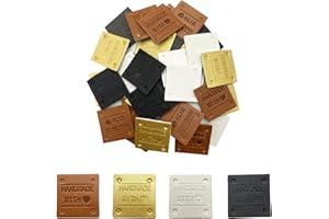 WiYould Etichetta in pelle sintetica realizzata a mano con etichetta in pelle sintetica in finta pelle lavorata a mano, decorazione a maglia, per jeans, accessori per abbigliamento (LZP, 4 colori)