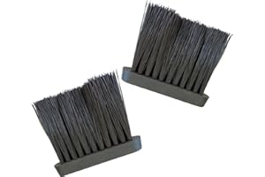 JEZIORO 2Pcs Fire Brush,Plastic Base Fireplace Brush,Fireside Companion Set,Hearth Accessories,Spare Replacement Brushes,Multifunctional Soft Hair Stove Brsuh,Fireplaces Ash Cleaning Dust Tool(Black)