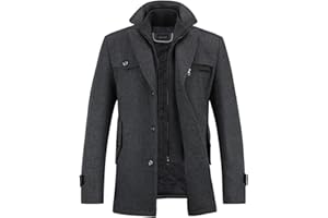 YOUTHUP Abrigo de Lana para Hombre Regular Fit Invierno Trenca Abrigos Grueso Gabardina Chaquetas