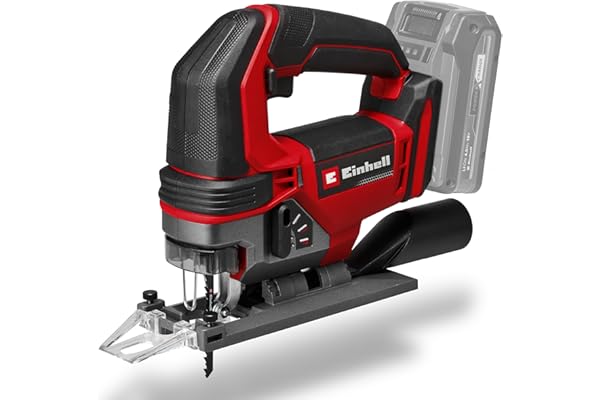 Einhell Scie sauteuse sans fil TE-JS 18/100 Li-Solo Power X-Change (18 V, profondeur de coupe 100 mm dans le bois, hauteur de course 26 mm, coupes en biais jusqu’à 45°, avec lame, sans batterie)
