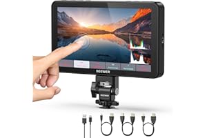 NEEWER F700 7" Monitor Campo Cámara, Pantalla Táctil IPS HD 2000nit 1920x1080 con LUT 3D, 4K HDMI Loop in/out con Peak Focus DSLR Video Asistencia Onda HDR, Montaje Zapata Fría, Batería No Incluida