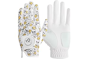 FINGER TEN Guanti da golf da uomo, mano sinistra e destra, con marcatore per palline, in pelle PU, resistenti all'usura, flessibili, comodi