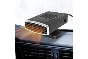 SGZIOO Car Heater 12V, Portable Car Heater Defroster, 2 in 1 Fast Heating and Cooling Function, Windshield Defroster & Defogger, for Small Vehicles, Plug in Cigarette Lighter (Black)