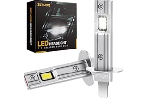 Zethors Lampadina H1 LED Auto,16000LM 60W 400% più Luminoso Mini Fari LED H1 Canbus Kit di Conversione,Senza Ventola,Non Polarità,Plug and Play,Sostituzione Alogena H1,Alta Luce Anabbagliante,2PCS