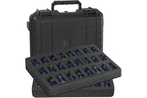 IPEB Miniature Sturdy Hard Case Figurine Minature Carrying Box,48 Slot Miniature Figure Hard Shell Case,Compatible with Most Miniatures,Black