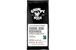 Grumpy Mule Organic Seasonal Decaf Swiss Water Processed Whole Coffee Beans With Tastes Of Smooth Chocolate With A subtle Acidity 227 g (Pack Of 6)