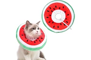 Crazy Bean Collare Protettivo del Recupero Post-Operatorio del Gatto Collare Elisabettiano Morbido e Regolabile(anguria,S)