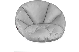 Domarex Kissen Columbia Garten Entspannungskissen Wasserdicht für Hängeschaukel - Perfekte Passform für Nestschaukel – Hochwertiger Stoff - Gartenkissen - Hellgrau