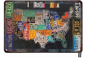 Ducomi Quadri Vintage Targhe Metallo Decorative Cucina e Casa - Targa con Stampe Americane Decorazione Muro Parete - Quadro Metallico Appendere - Poster Accessori Arredo Soggiorno (Journey 30068)